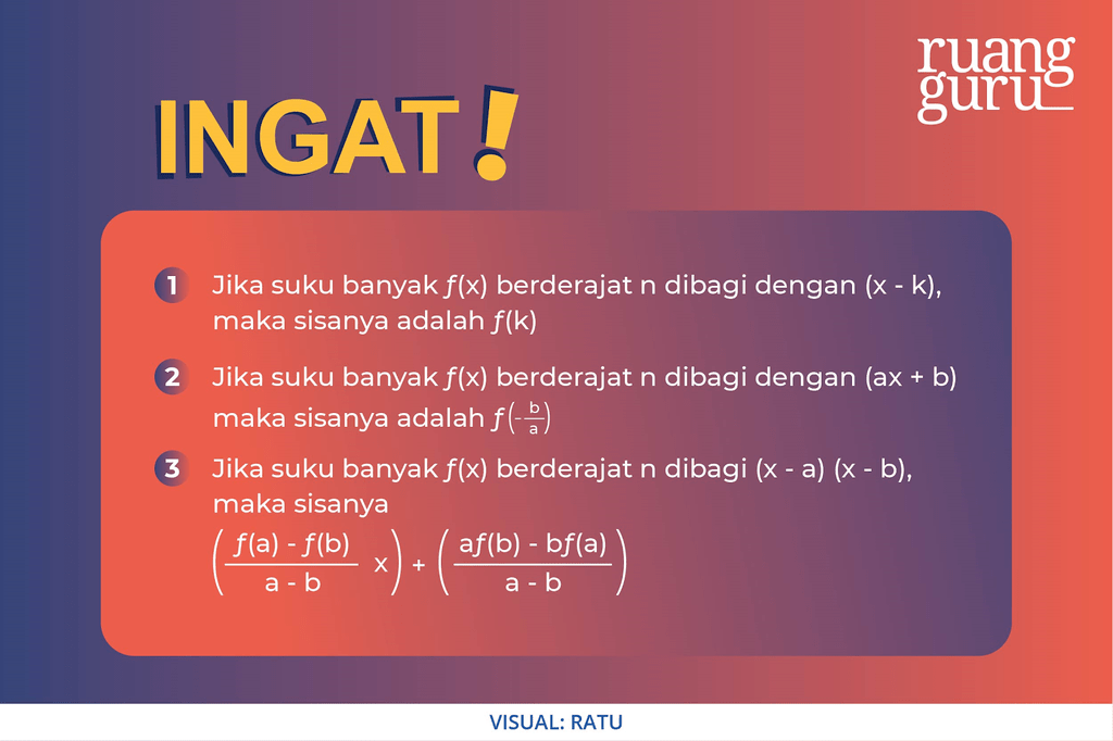 Operasi Suku Banyak Dan Konsep Sisa | Matematika Kelas 11